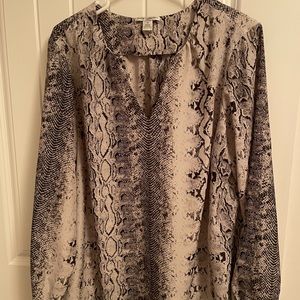 Animal print long sleeve blouse